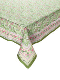 Kim Seybert Mira Tablecloth Green and Pink Weston Table