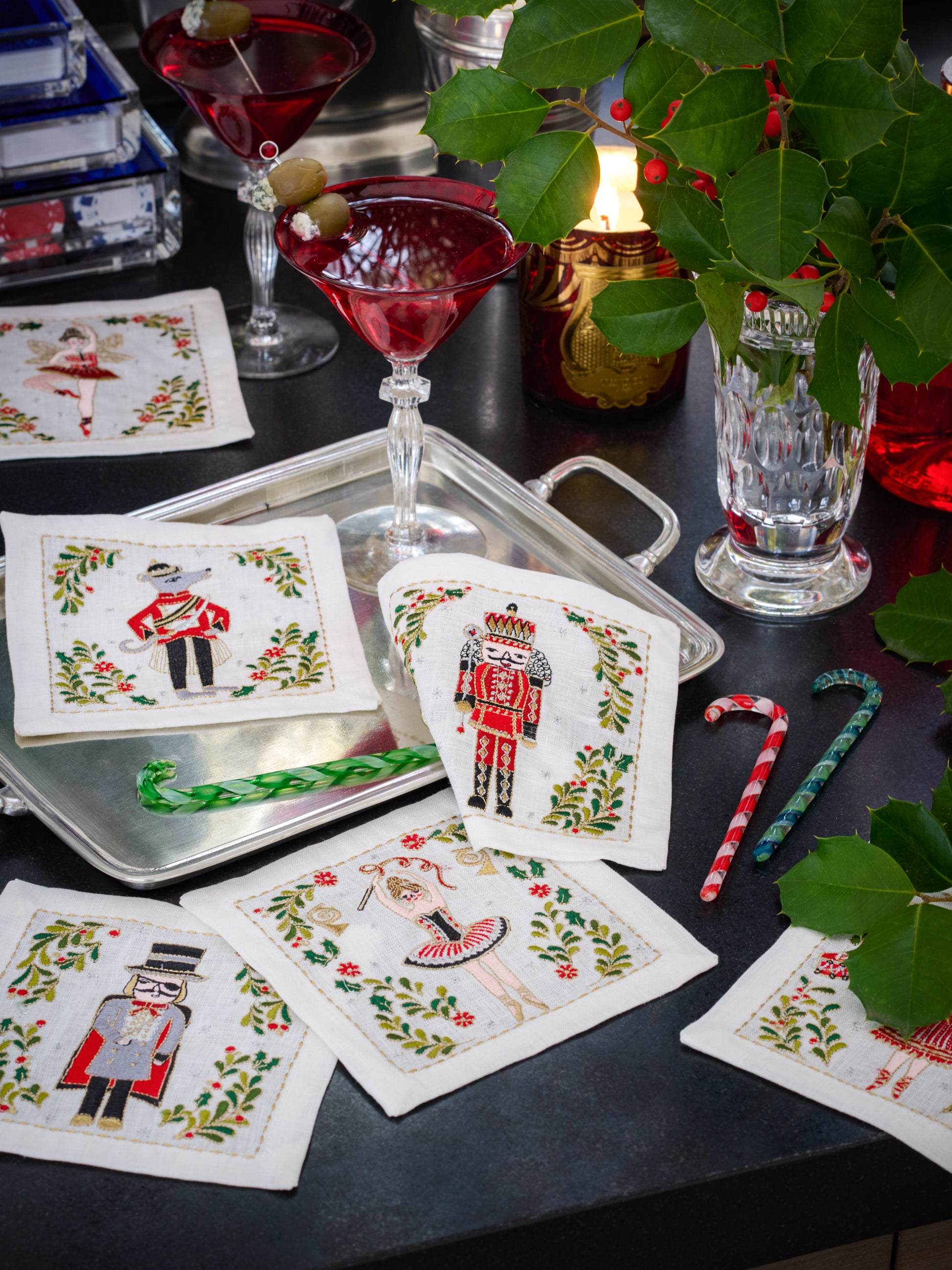 Kim Seybert Nutcracker Cocktail Napkins Set Weston Table