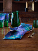 Kim Seybert Tartan Blue and Green Napkin Set Weston Table