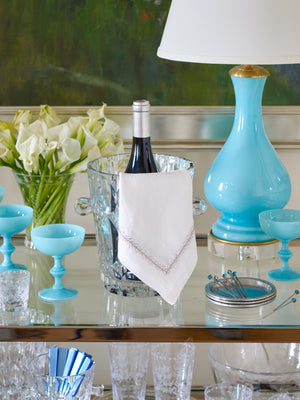  Kim Seybert White & Silver Jardin Napkin Set Weston Table 