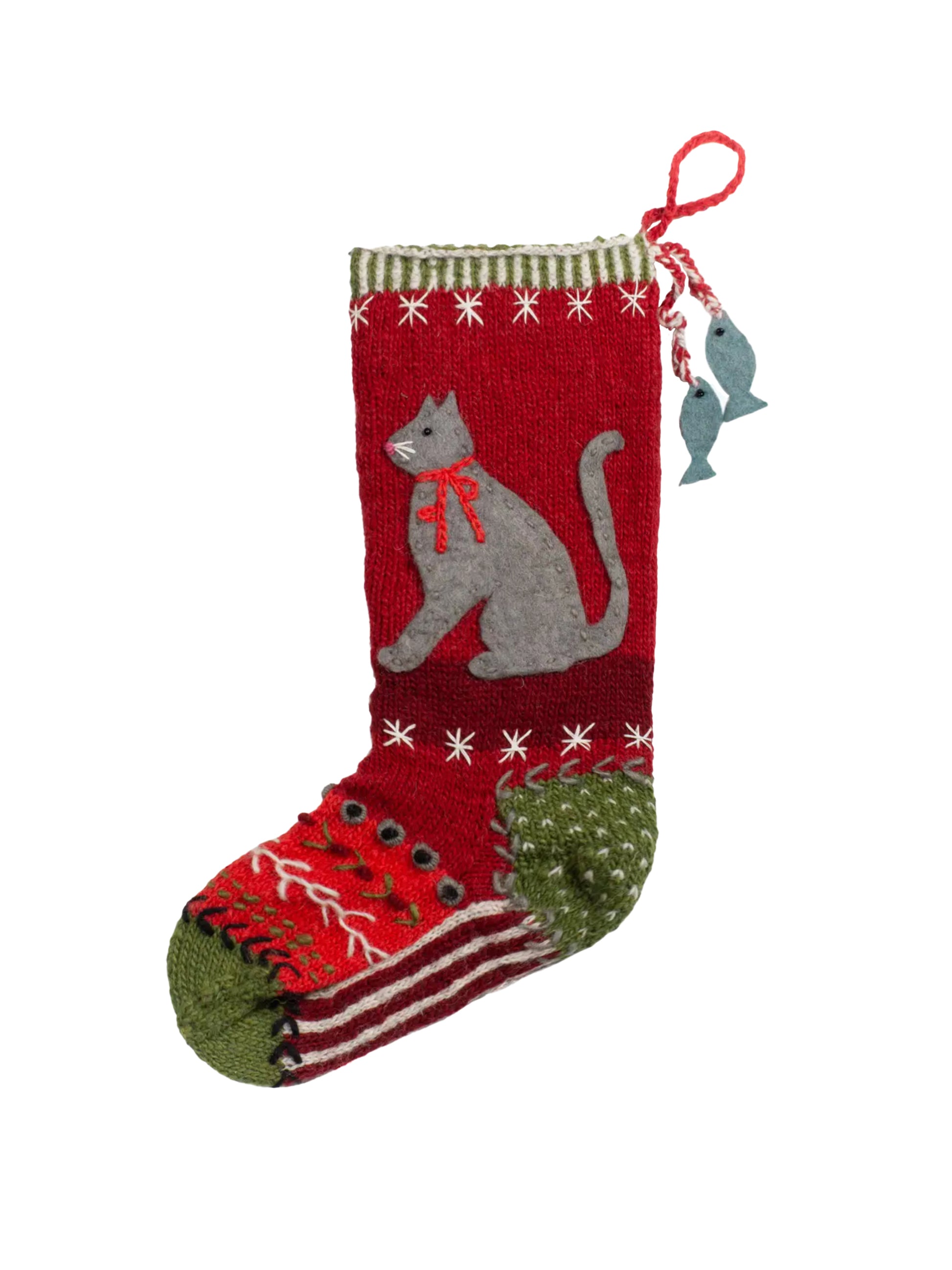 Kitten Wool Knit Christmas Stocking Weston Table