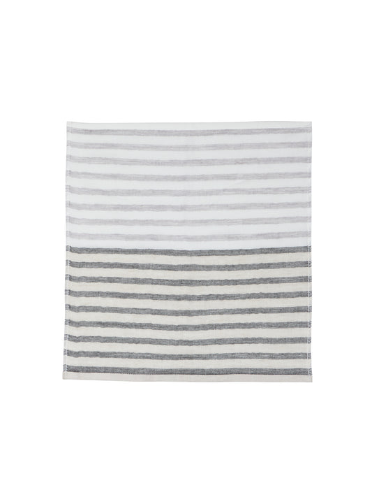 Kontex Black Linen Border Towels Weston Table