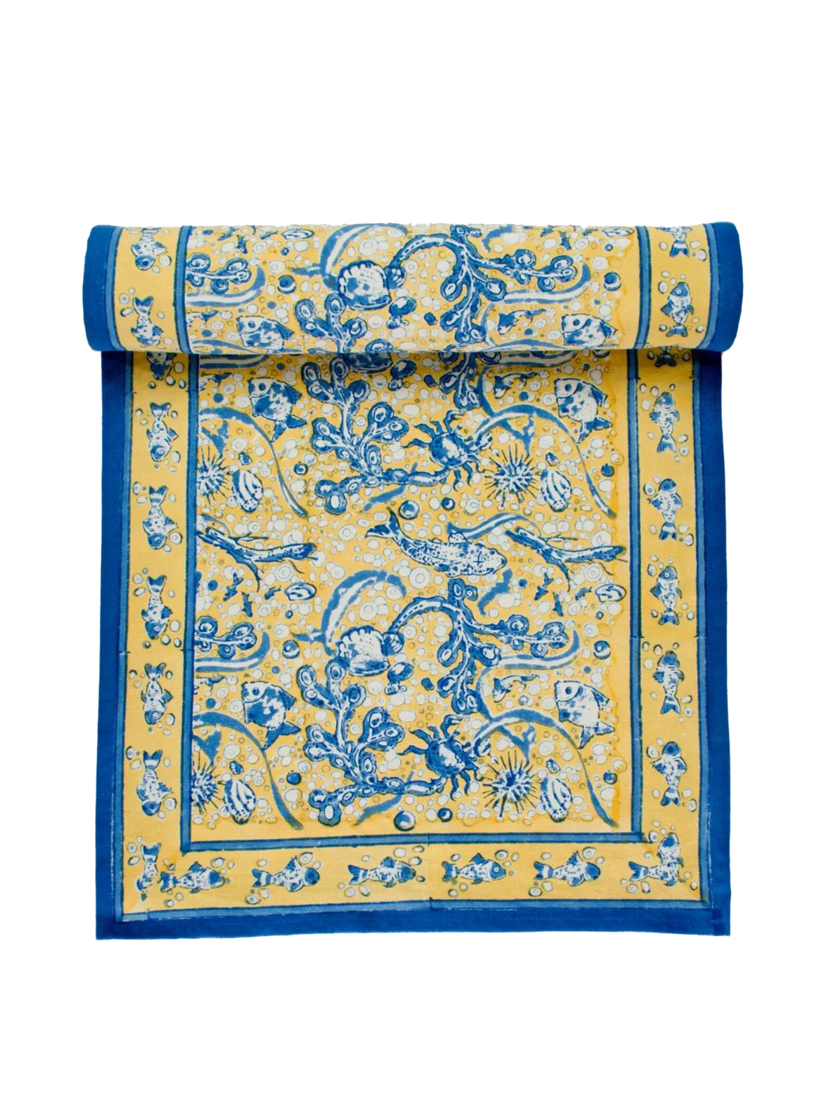 La Mer Yellow and Blue Table Runner Weston Table