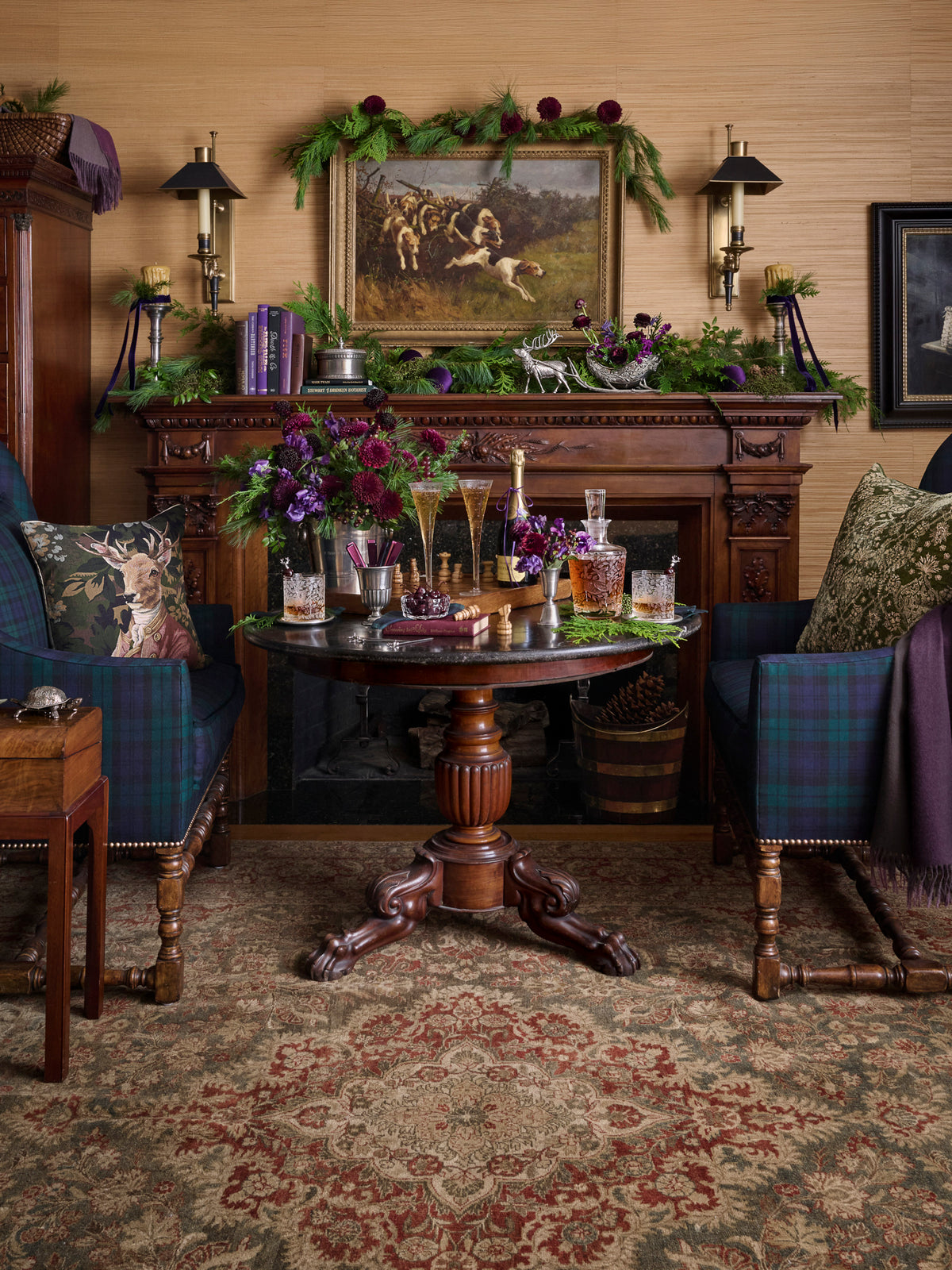 Landry & Arcari 1925 Jozan Sarouk Handwoven Persian Rug Weston Table