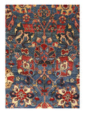 Landry & Arcari Bijar Blue and Crimson Persian Handwoven Rug Weston Table