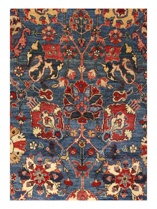 Landry & Arcari Bijar Blue and Crimson Persian Handwoven Rug Weston Table