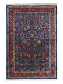 Landry & Arcari Bijar Blue and Crimson Persian Handwoven Rug Weston Table