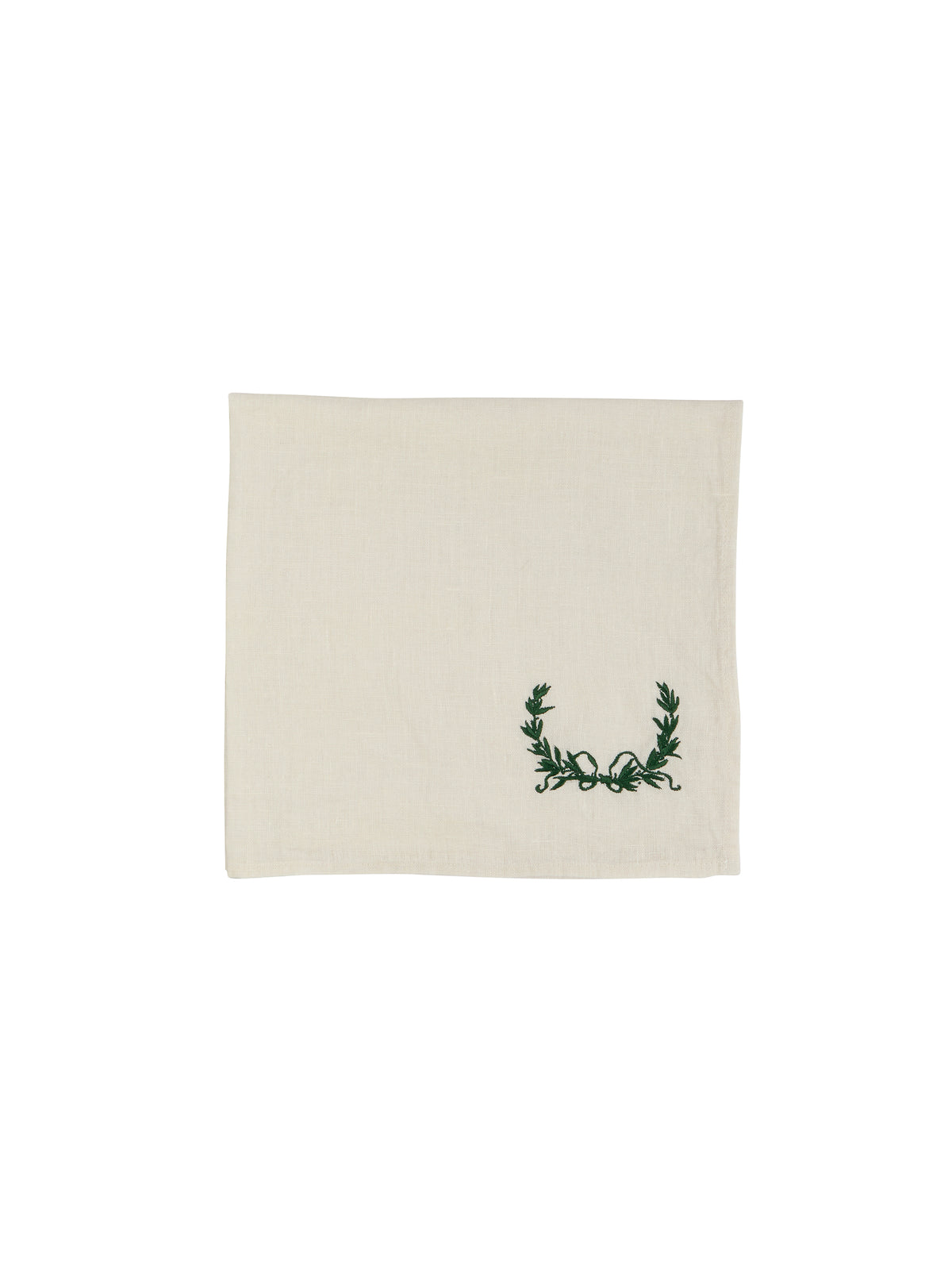 Laurel Leaf Embroidered Linen Napkins Weston Table