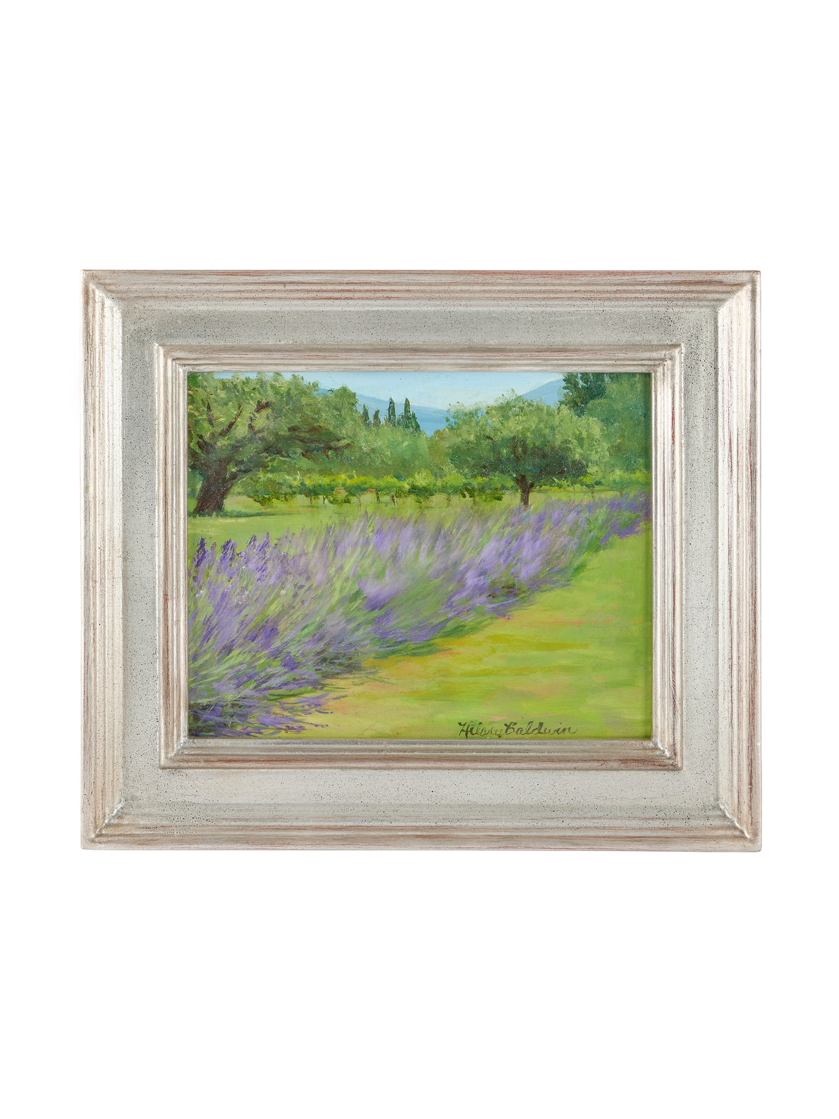 Lavender and Olive Trees by Hilary Baldwin Weston Table