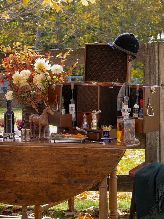 Leather Equestrian Bar Case Weston Table