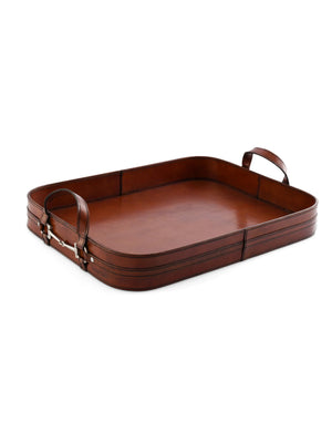  Leather Equestrian Serving Tray Weston Table 