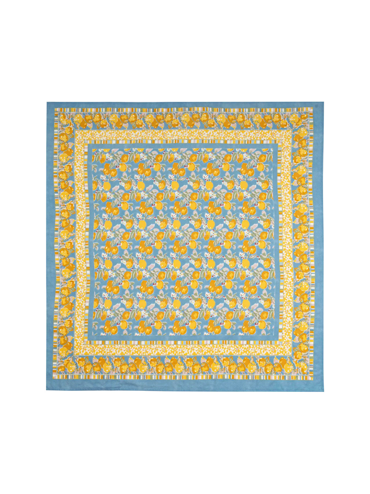 Lemon Yellow and Blue Square Tablecloth Weston Table
