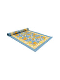 Lemon Yellow and Blue Table Runner