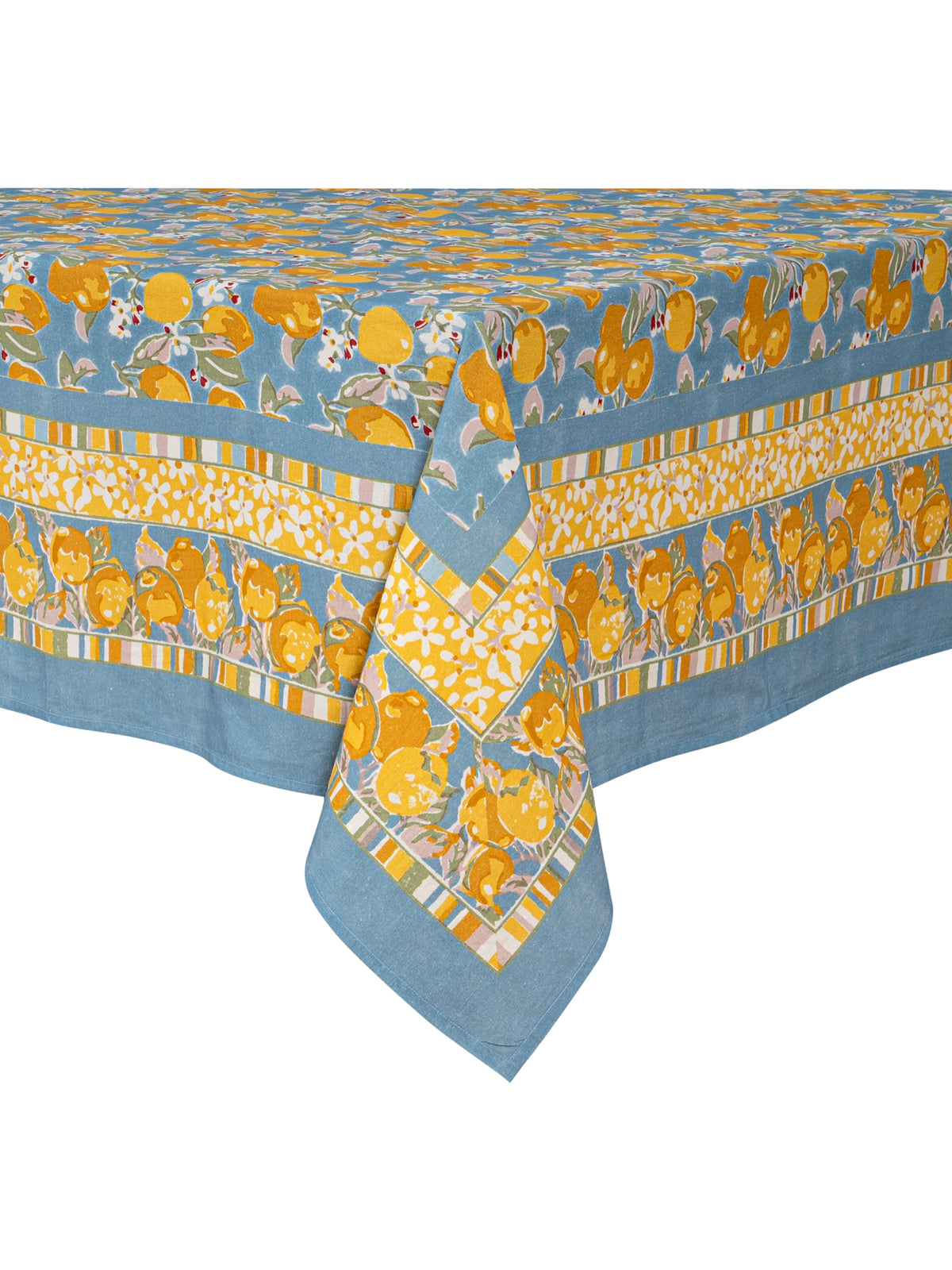 Lemon Yellow and Blue Tablecloth Weston Table