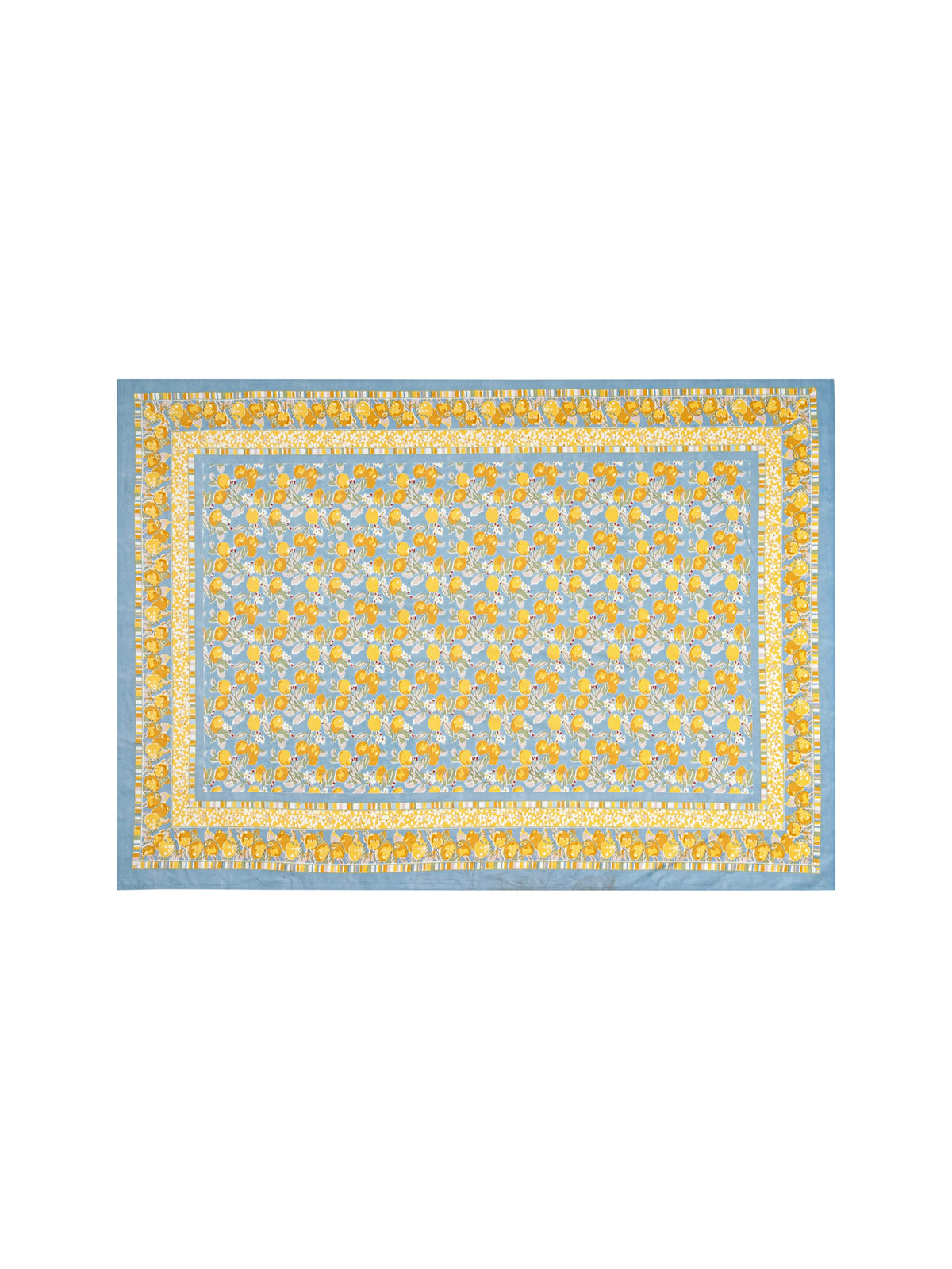 Lemon Yellow and Blue Tablecloth Weston Table