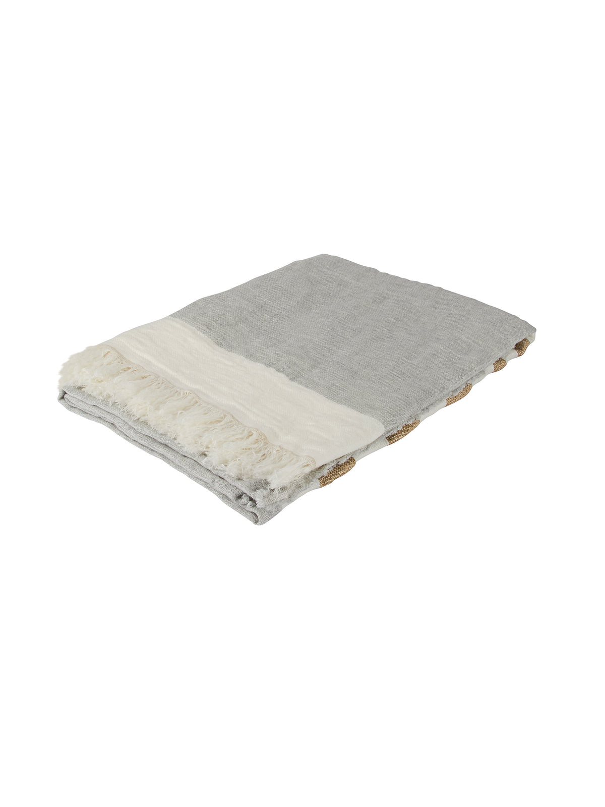 Libeco Belgian Throw Ash Stripe Weston Table