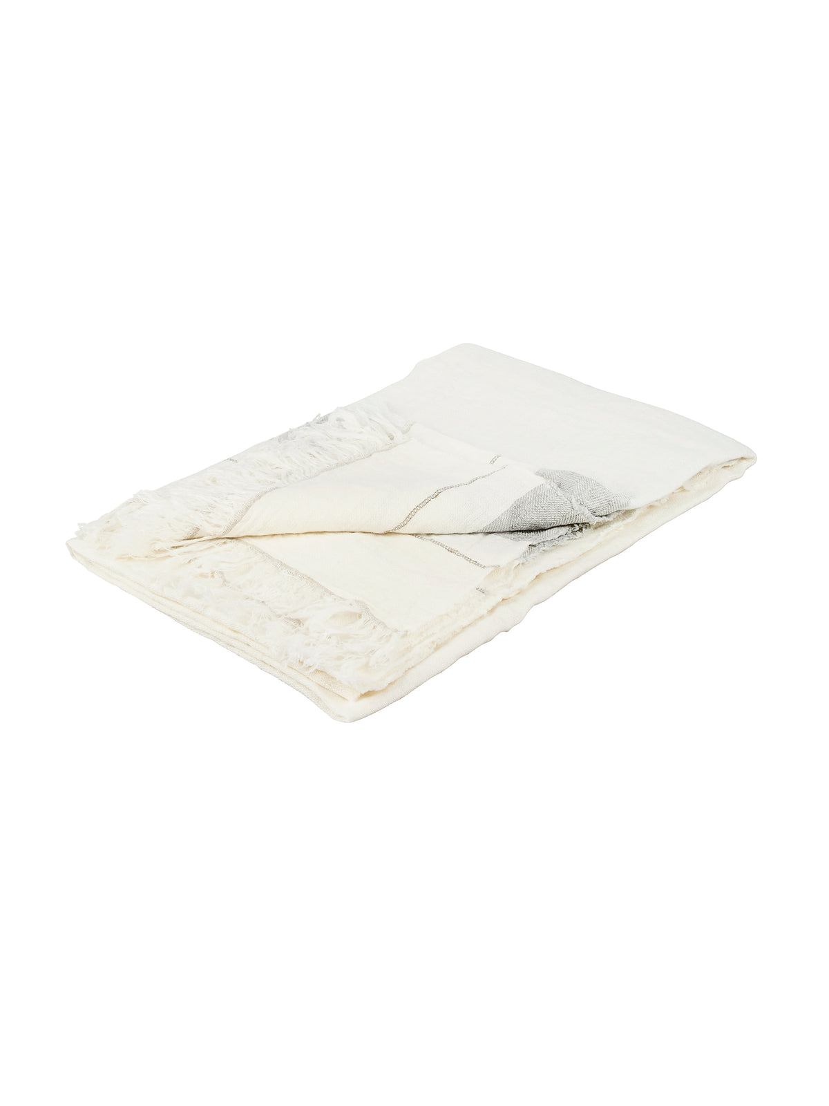 Libeco Belgian Throw Oyster Stripe Weston Table