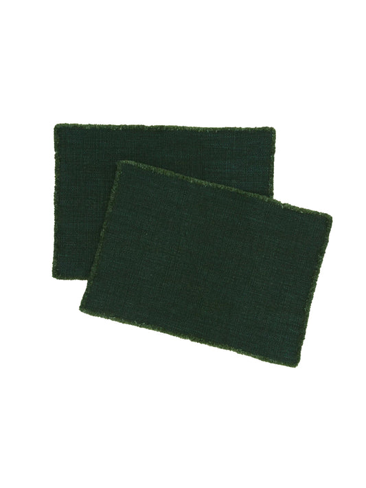 Libeco Jasper Hunter Green Linen Placemats Weston Table