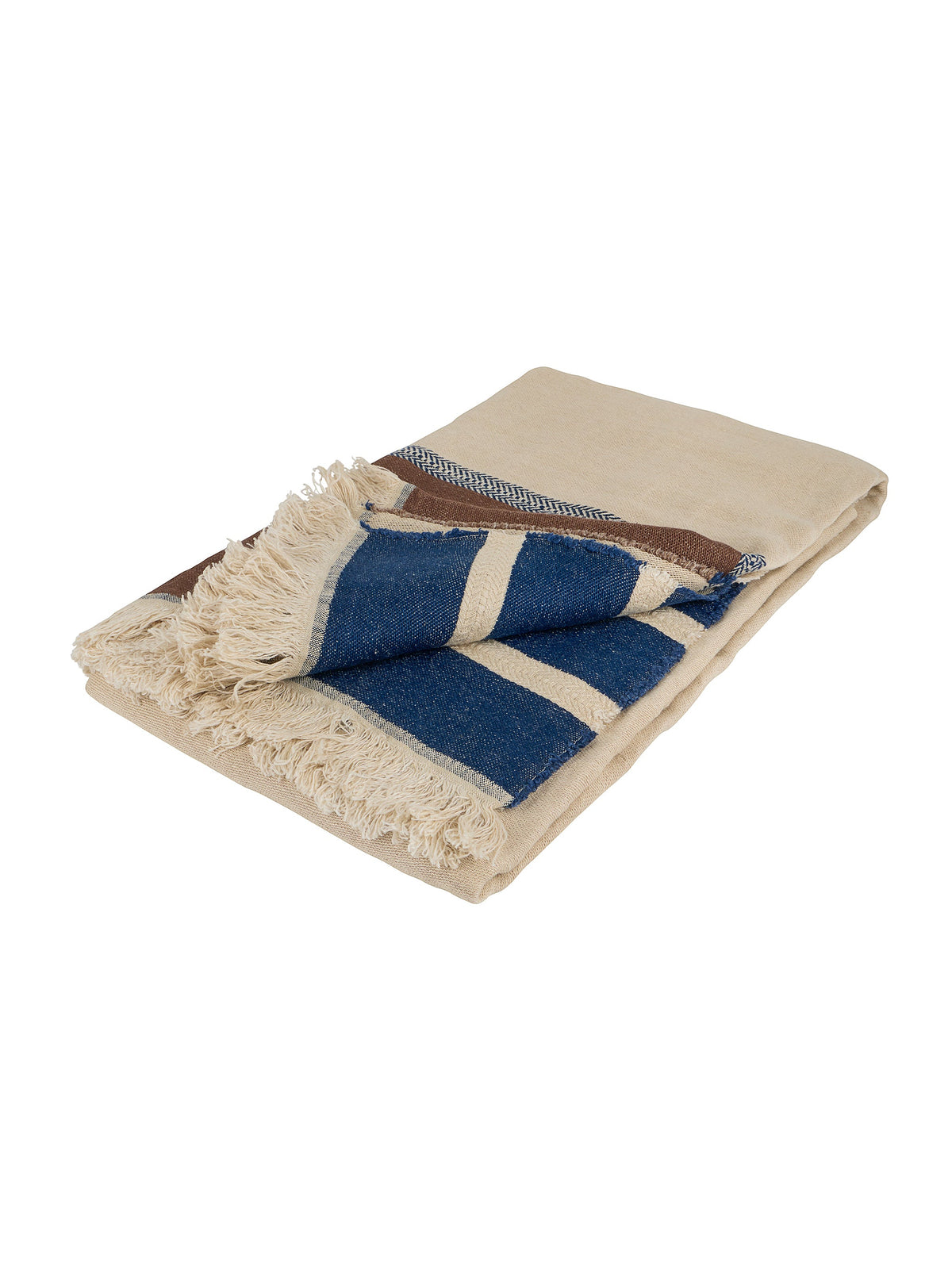 Libeco Marina Stripe Linen Throw Weston Table