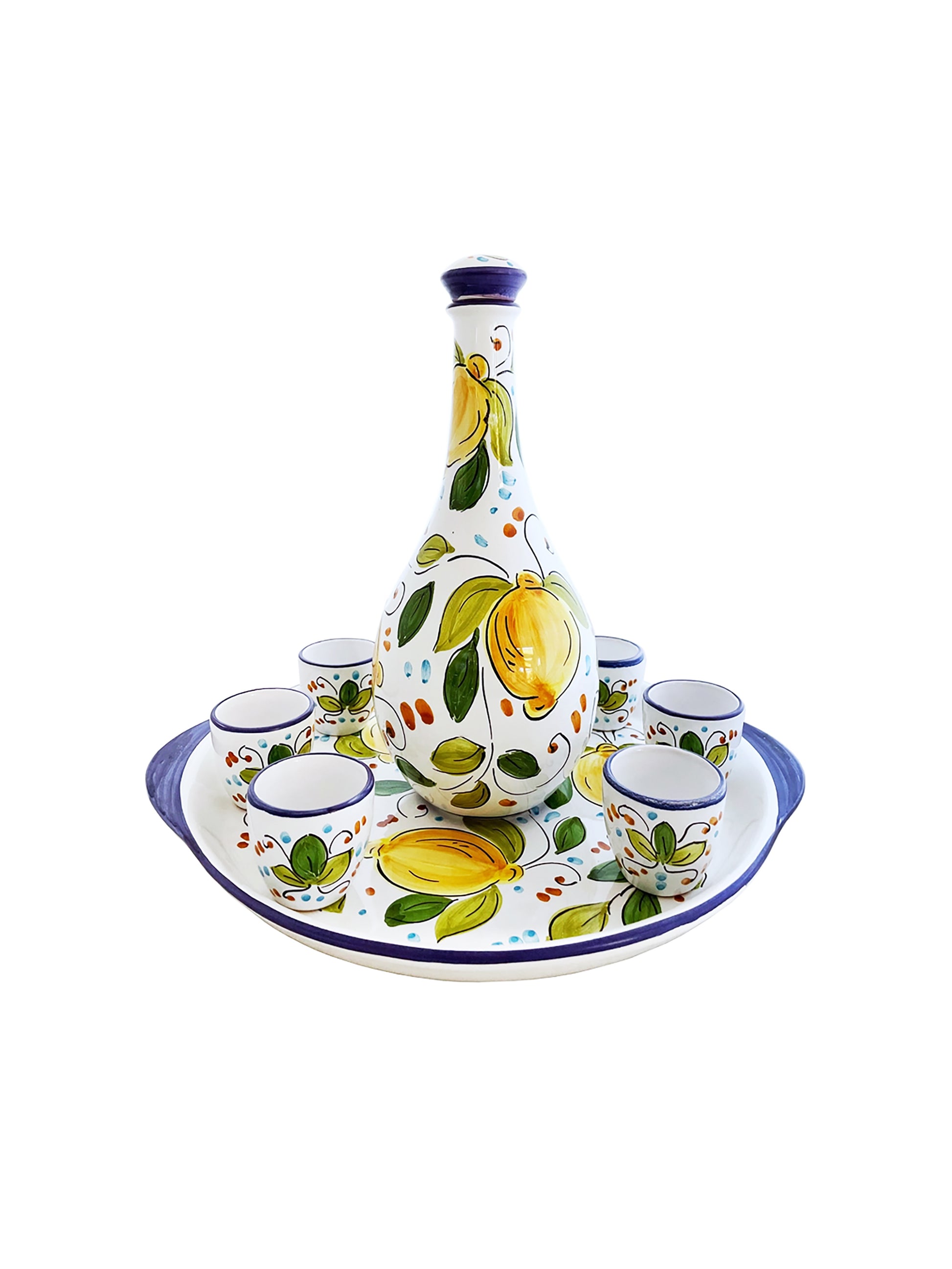Limoncello Hand Painted Drinking Set Style Two Weston Table