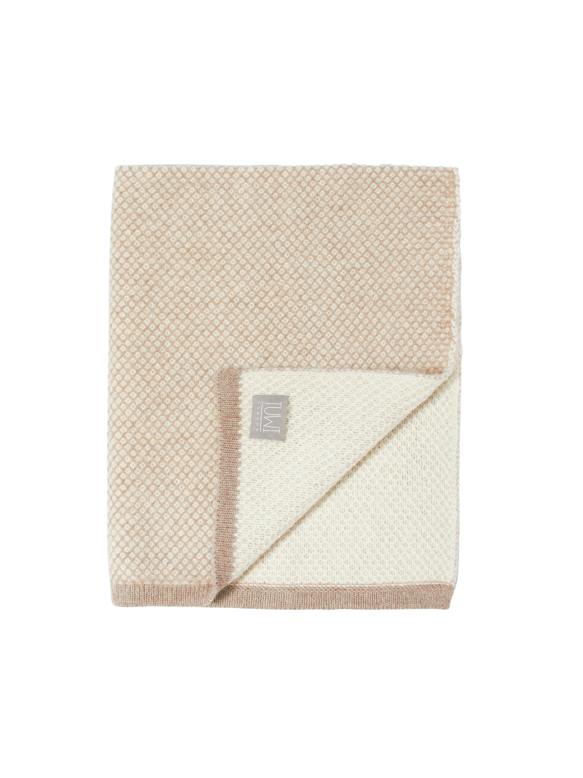  London Baby Alpaca Baby Blanket Taupe and Cream Weston Table