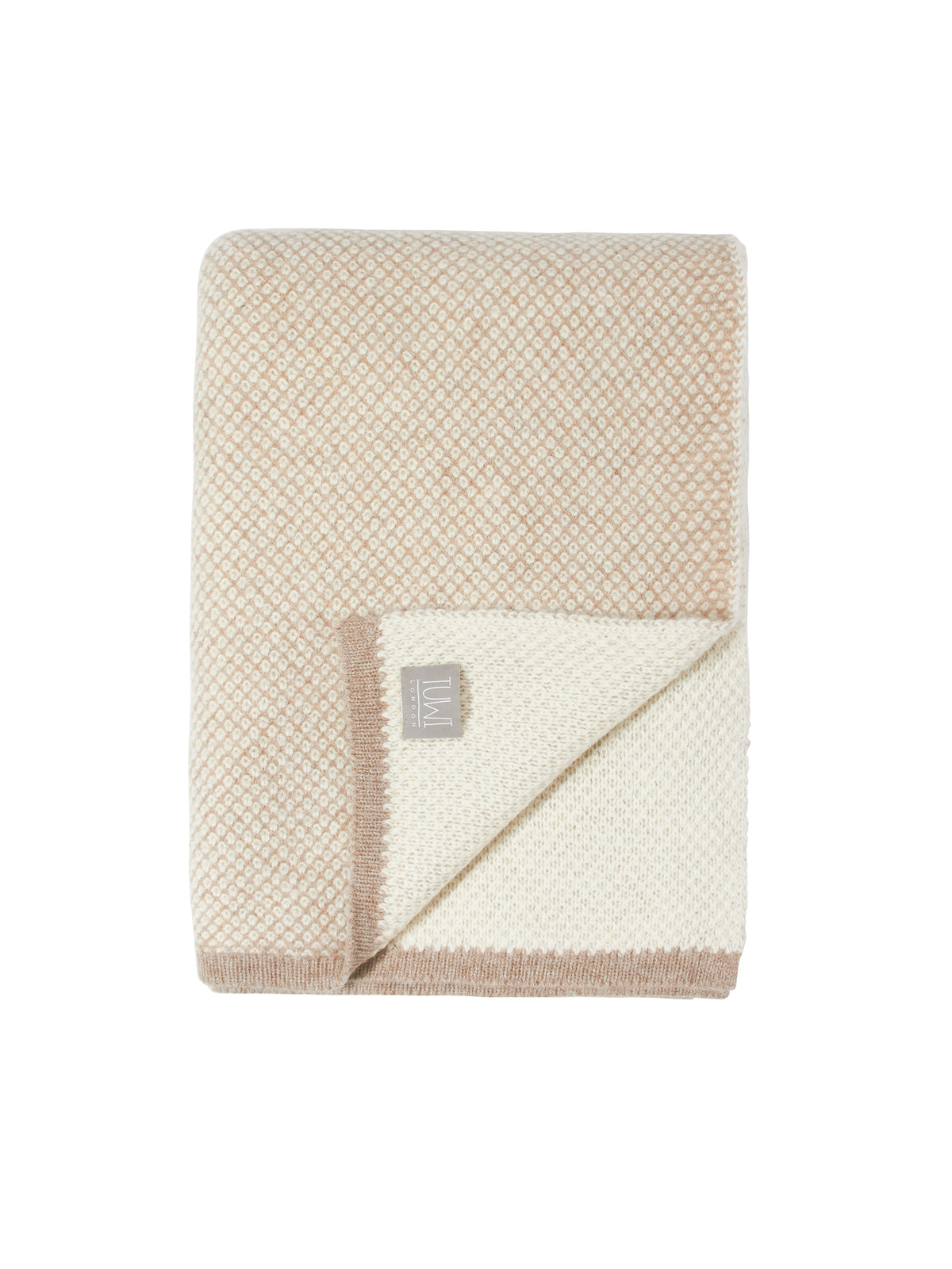 London Alpaca Throw Taupe and Cream Weston Table