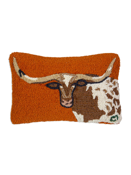 Longhorn Hooked Wool Pillow Weston Table