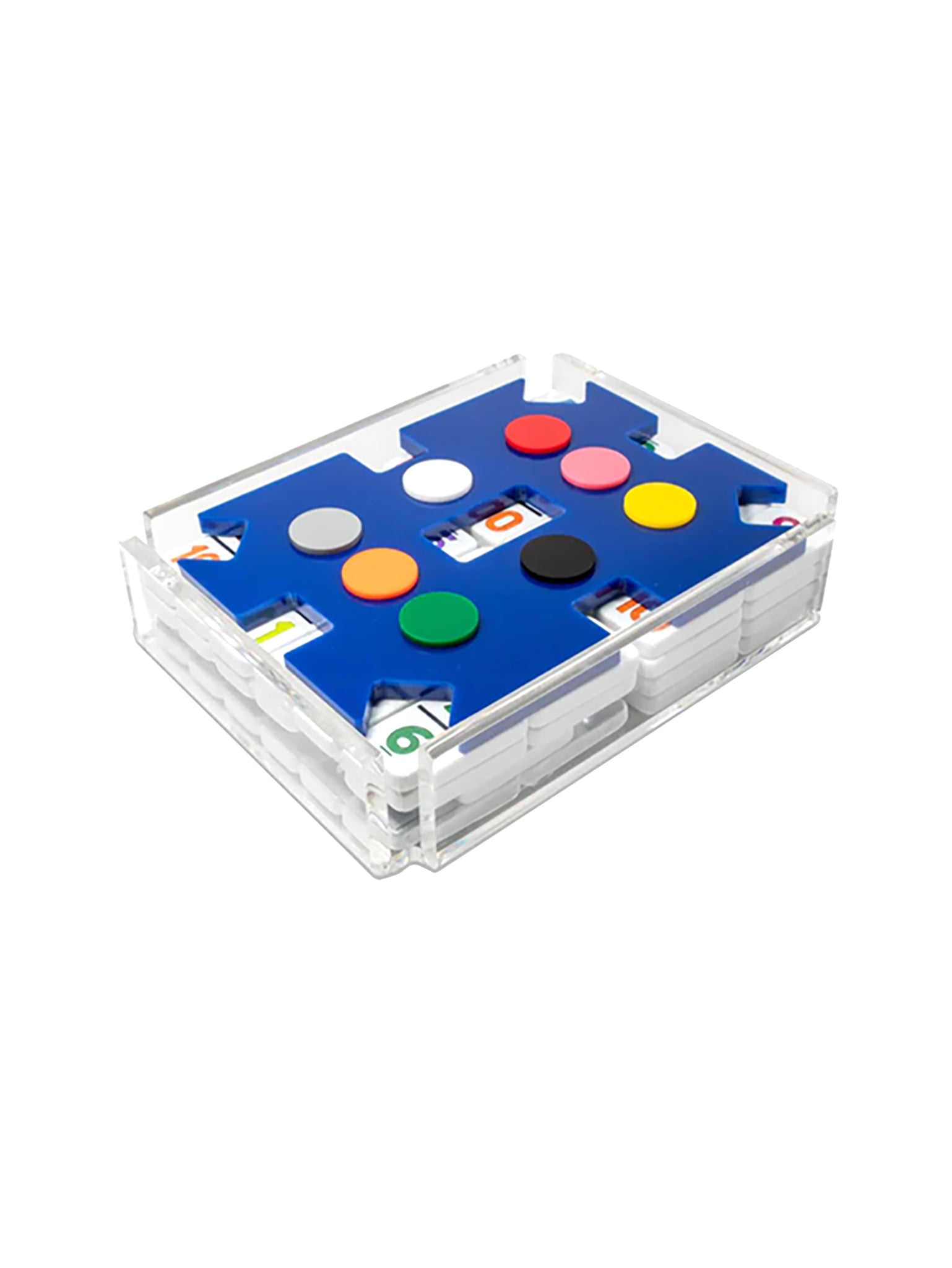 Luxe Mexican Train Dominoes Set Blue Weston Table