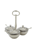 MATCH Pewter Condiment Caddy Set with Lids & Spoons Weston Table SP