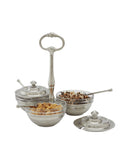 MATCH Pewter Condiment Caddy Set with Lids & Spoons Weston Table