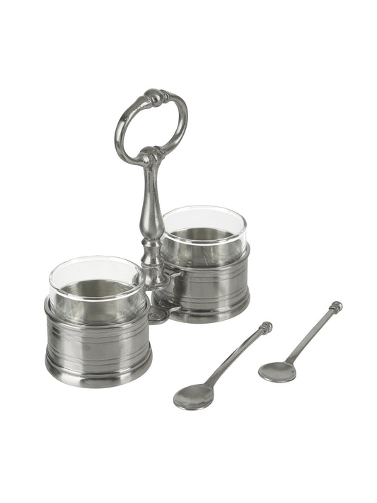 MATCH Pewter Condiment Cellar Caddy with Spoons Weston Table