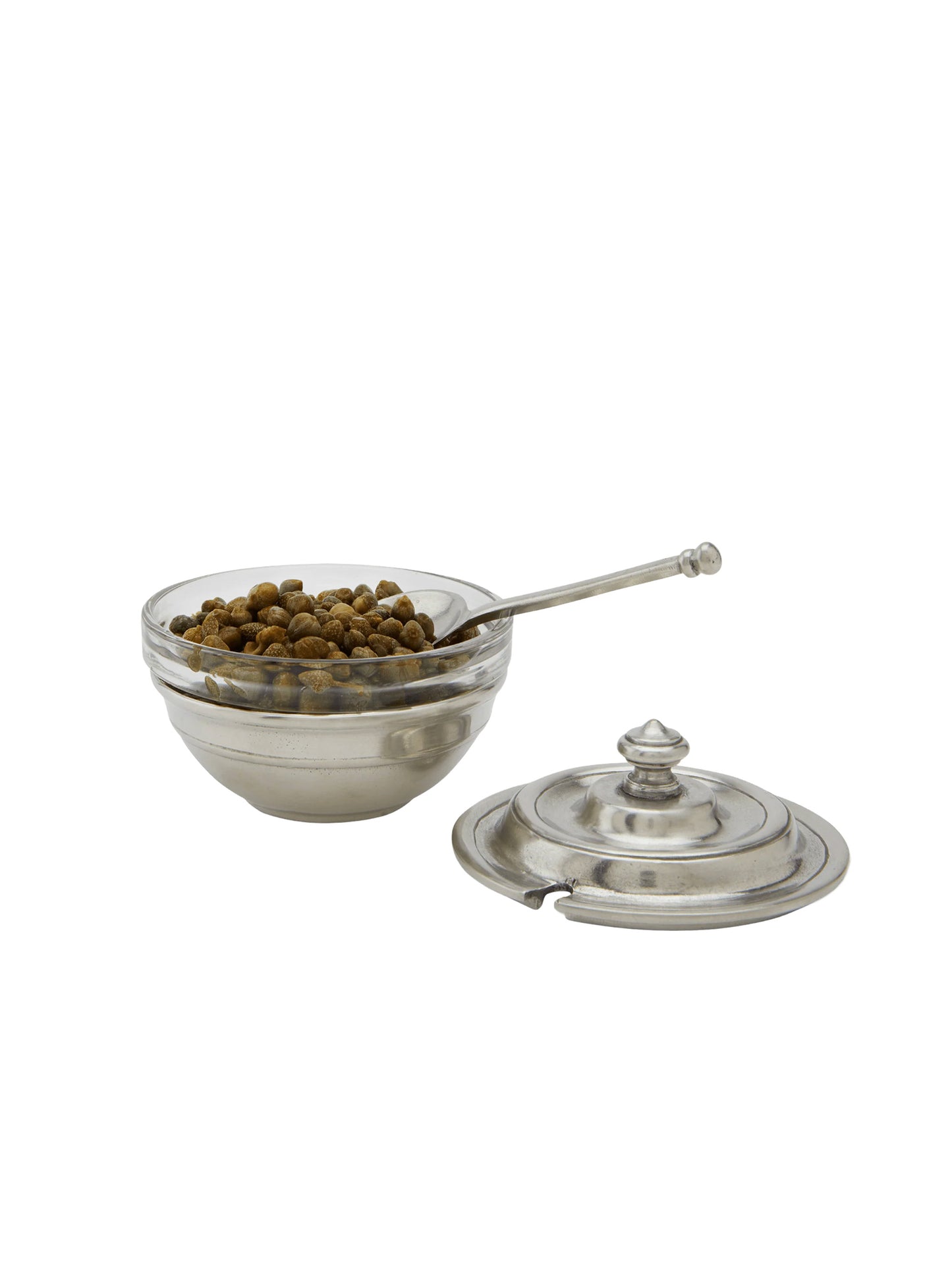 MATCH Pewter Condiment Uno Set with Lid & Spoon Weston Table SP