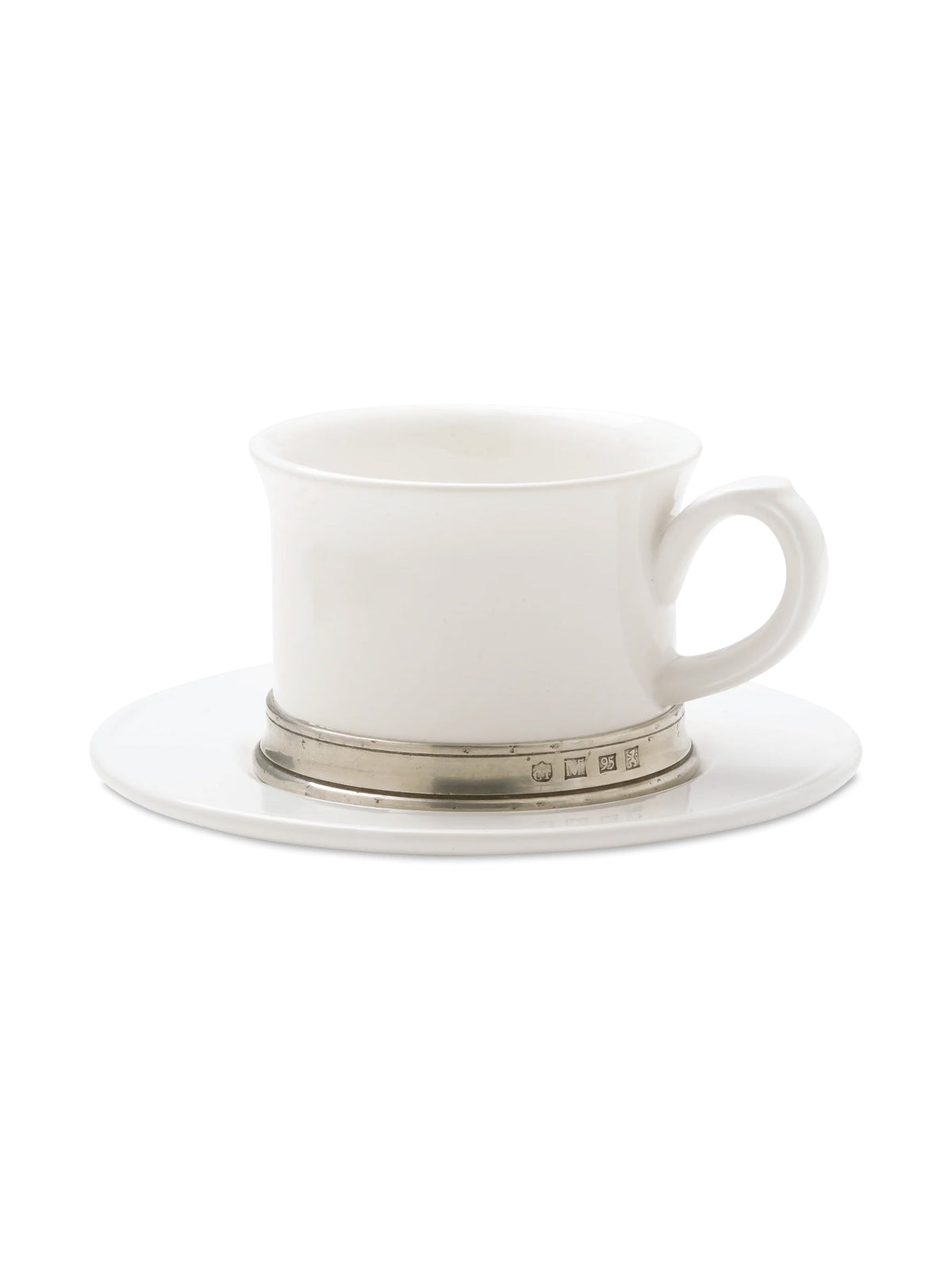 MATCH Pewter Convivio Cappuccino Cup with Saucer Weston Table
