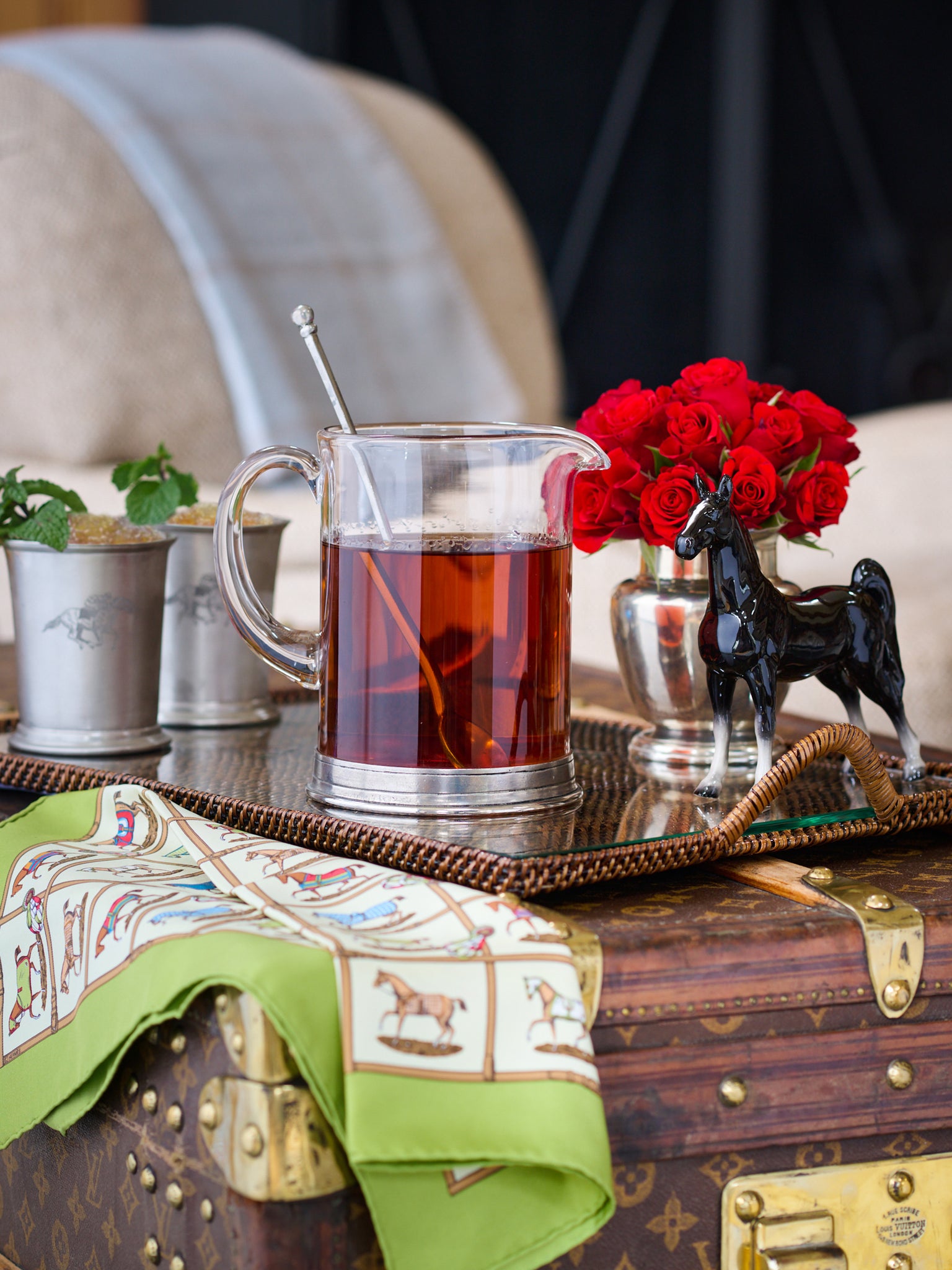 MATCH Pewter Crystal Branch Bar Pitcher Weston Table