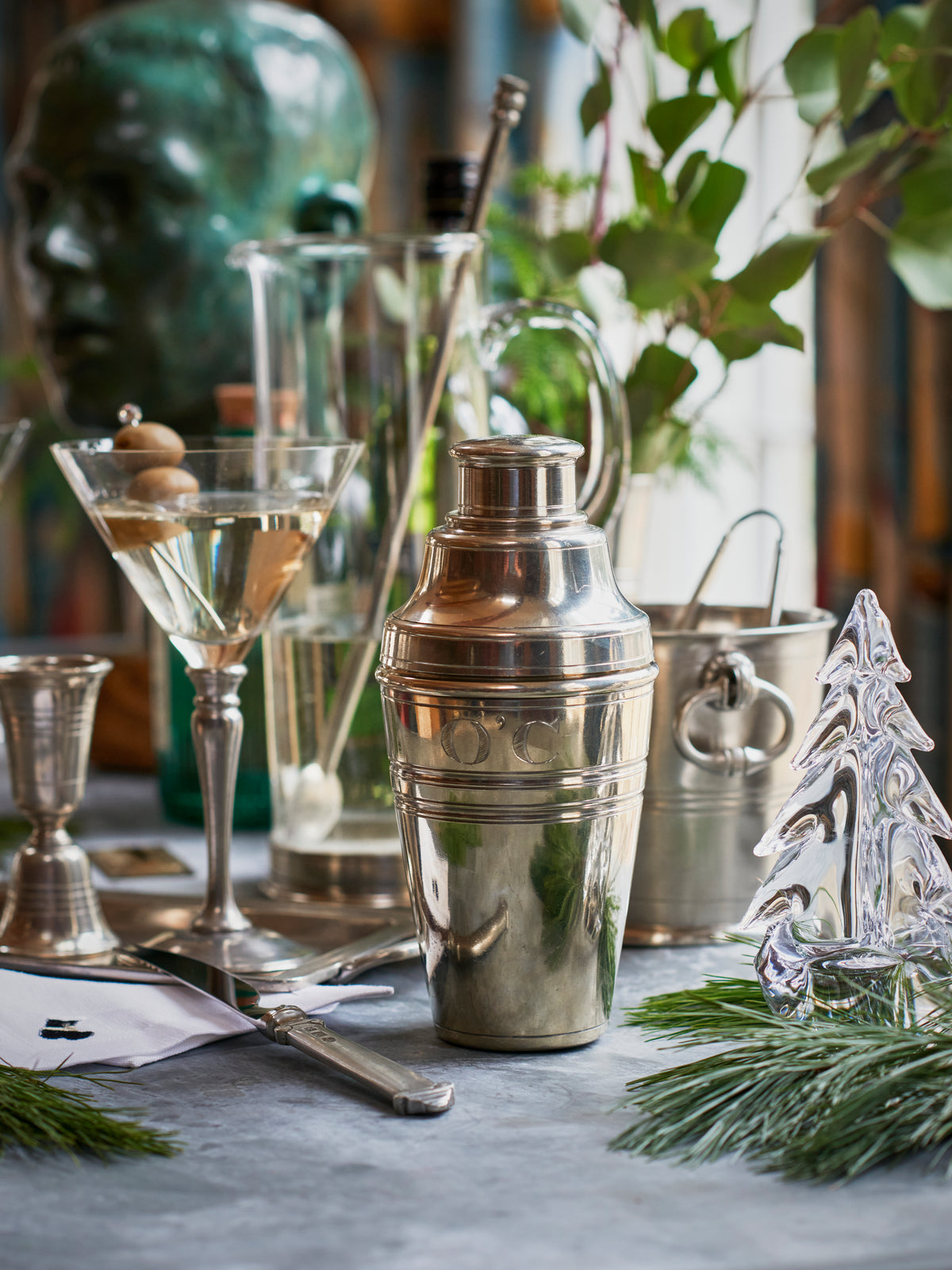 MATCH Pewter Cocktail Shaker Custom Engraved Weston Table