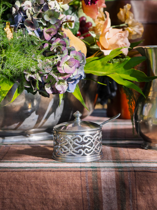 MATCH Pewter Cutwork Parmesan Dish with Spoon Weston Table