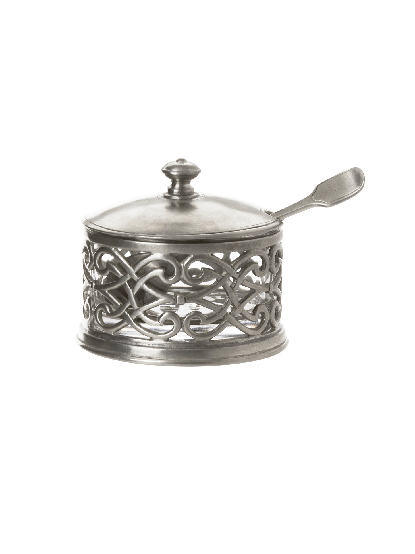 MATCH Pewter Cutwork Parmesan Dish with Spoon Weston Table