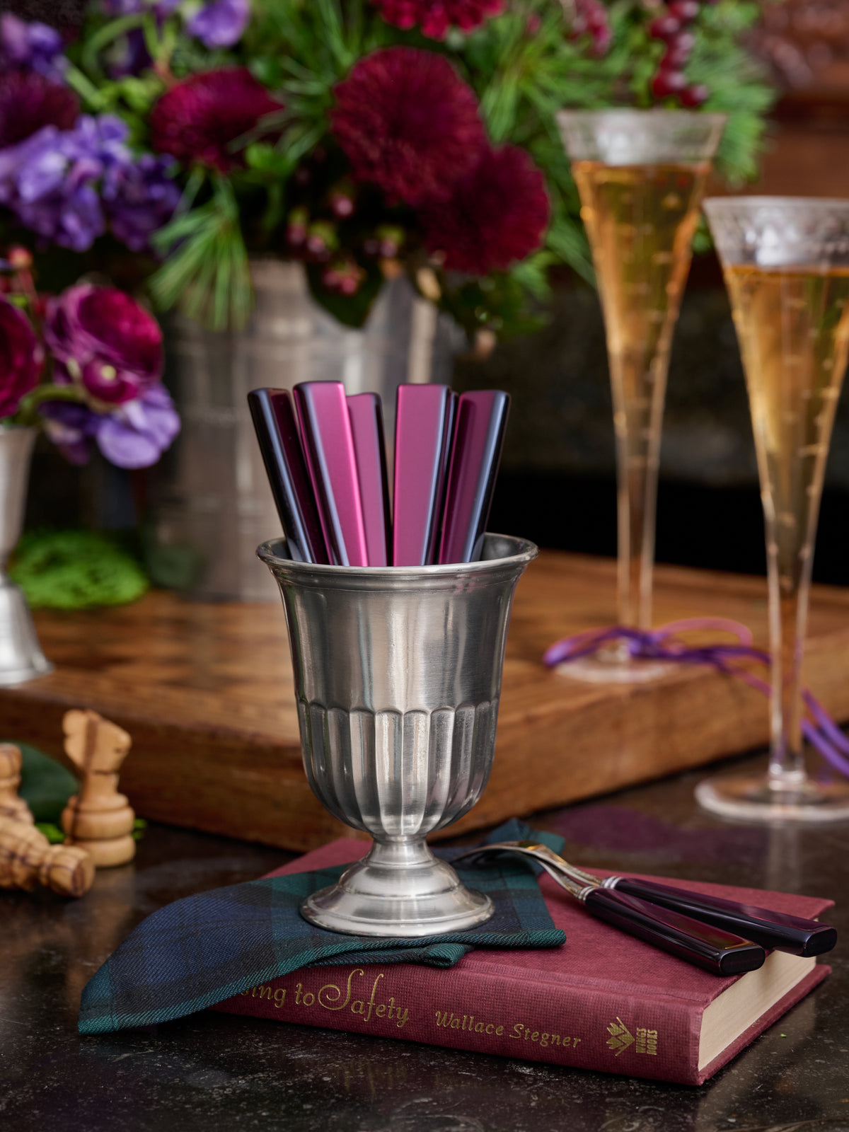 MATCH Pewter Impero Toothbrush Cup Weston Table