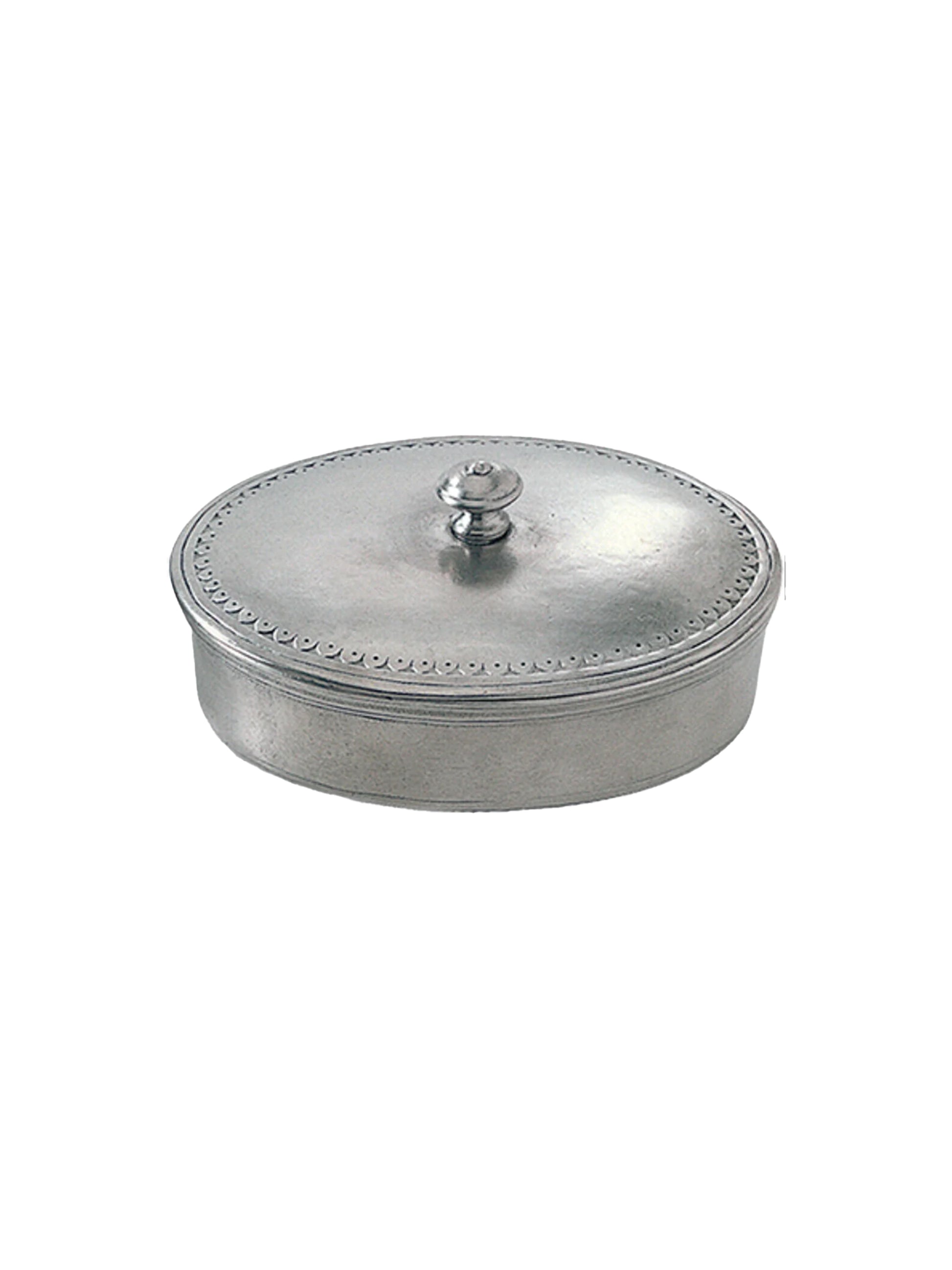 MATCH Pewter Oval Lidded Box Weston Table