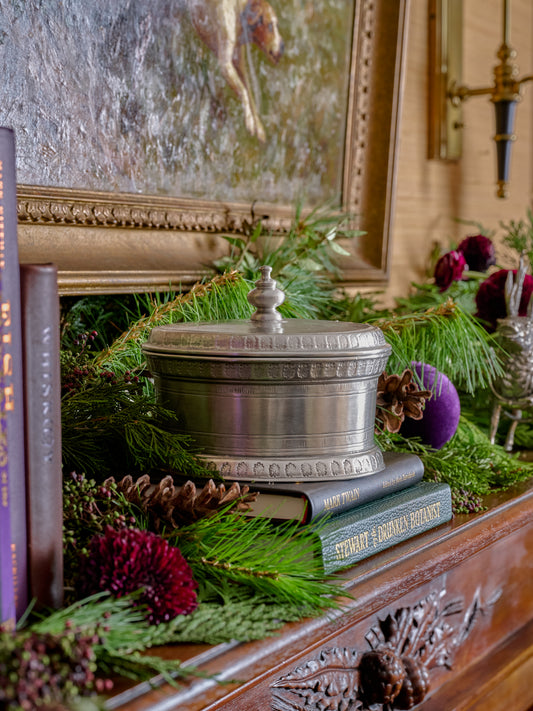 MATCH Pewter Round Engraved Box Weston Table