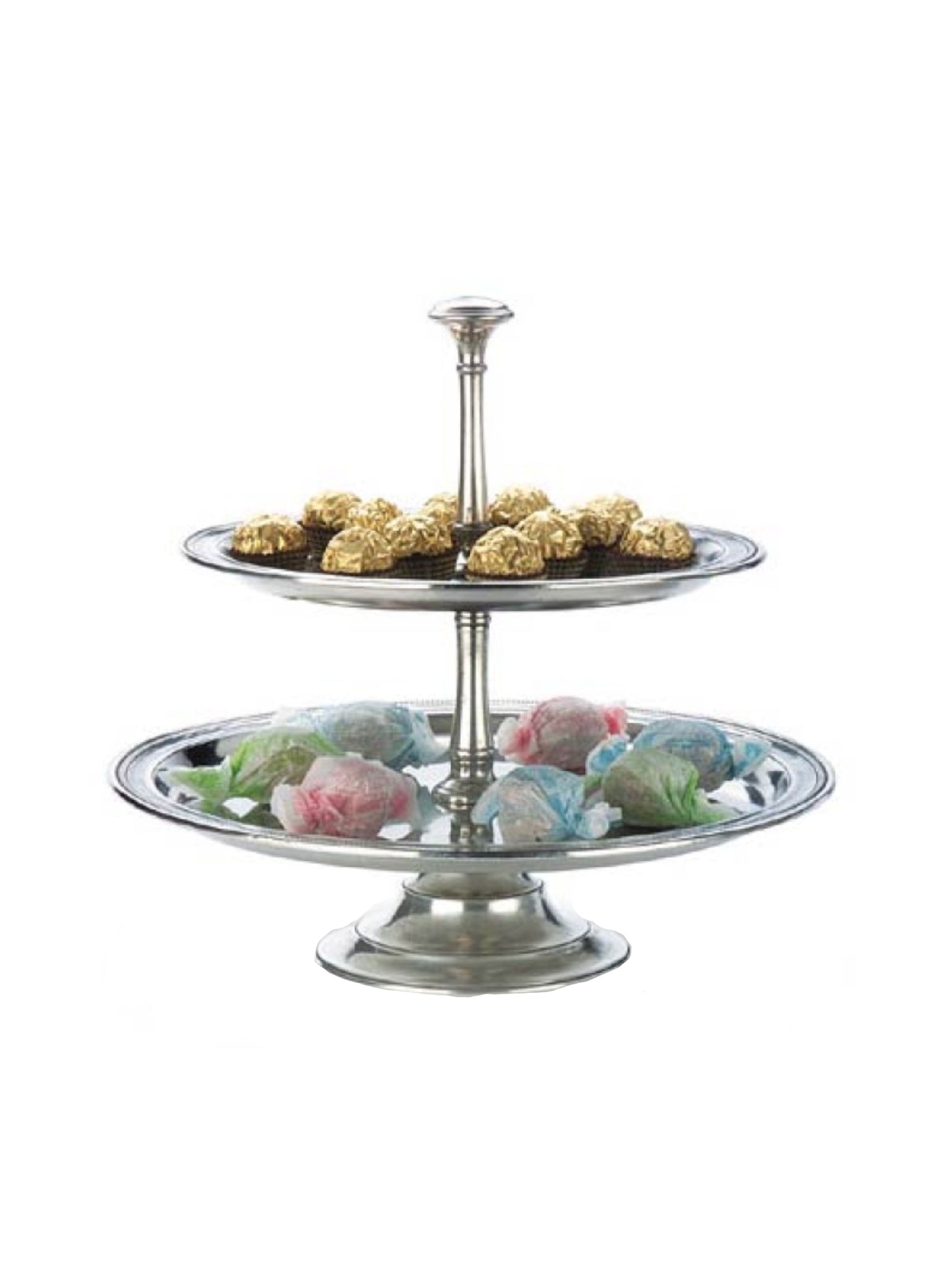 MATCH Pewter Toscana Two Tier Centerpiece Weston Table