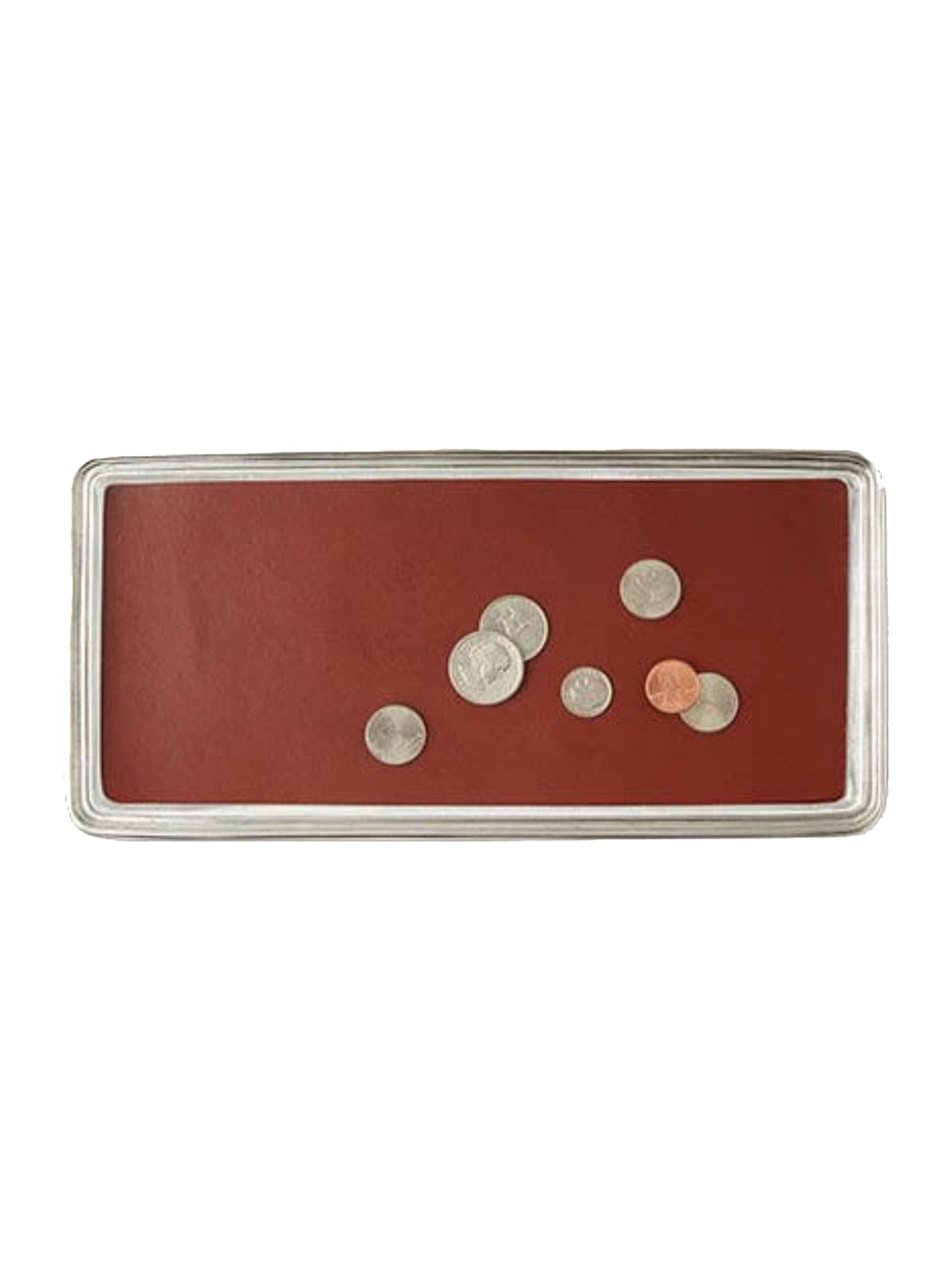 MATCH Pewter Vanity Tray with Leather Insert Weston Table