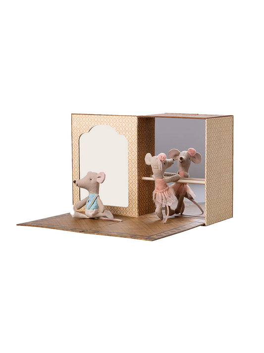 Maileg Ballet Mice in Dance Studio Little Sister and Brother Weston Table