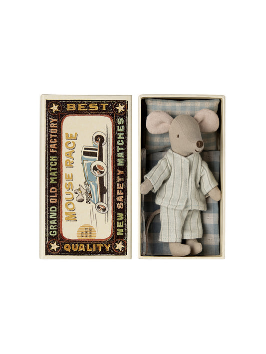 Maileg Big Brother Mouse in Matchbox Pajamas Weston Table