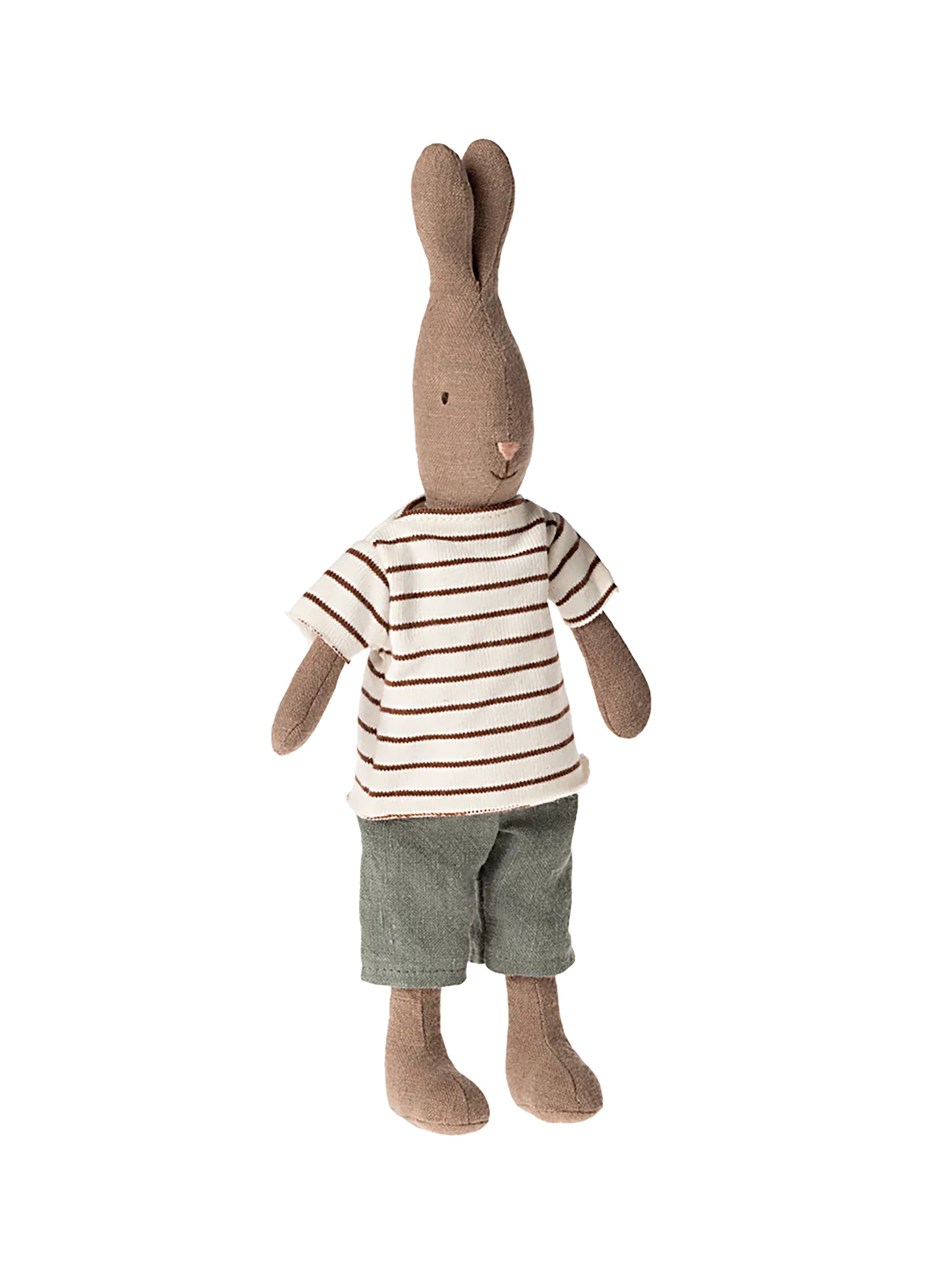 Maileg Brown Rabbit Size 2 with Striped Shirt Weston Table