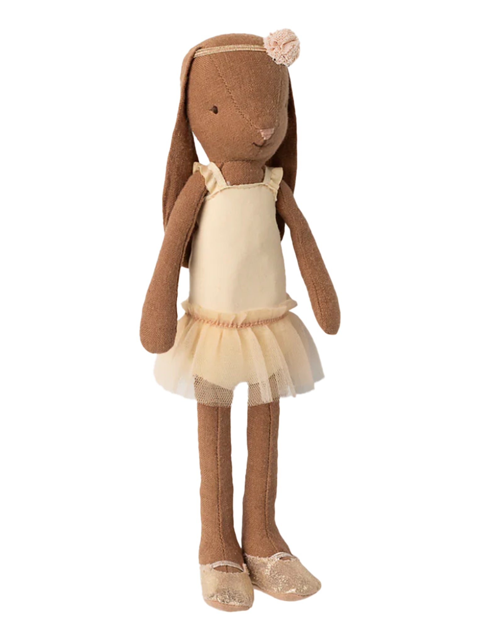 Maileg Bunny Size 2 Chocolate Brown Ballet Suit and Skirt Cream Weston Table
