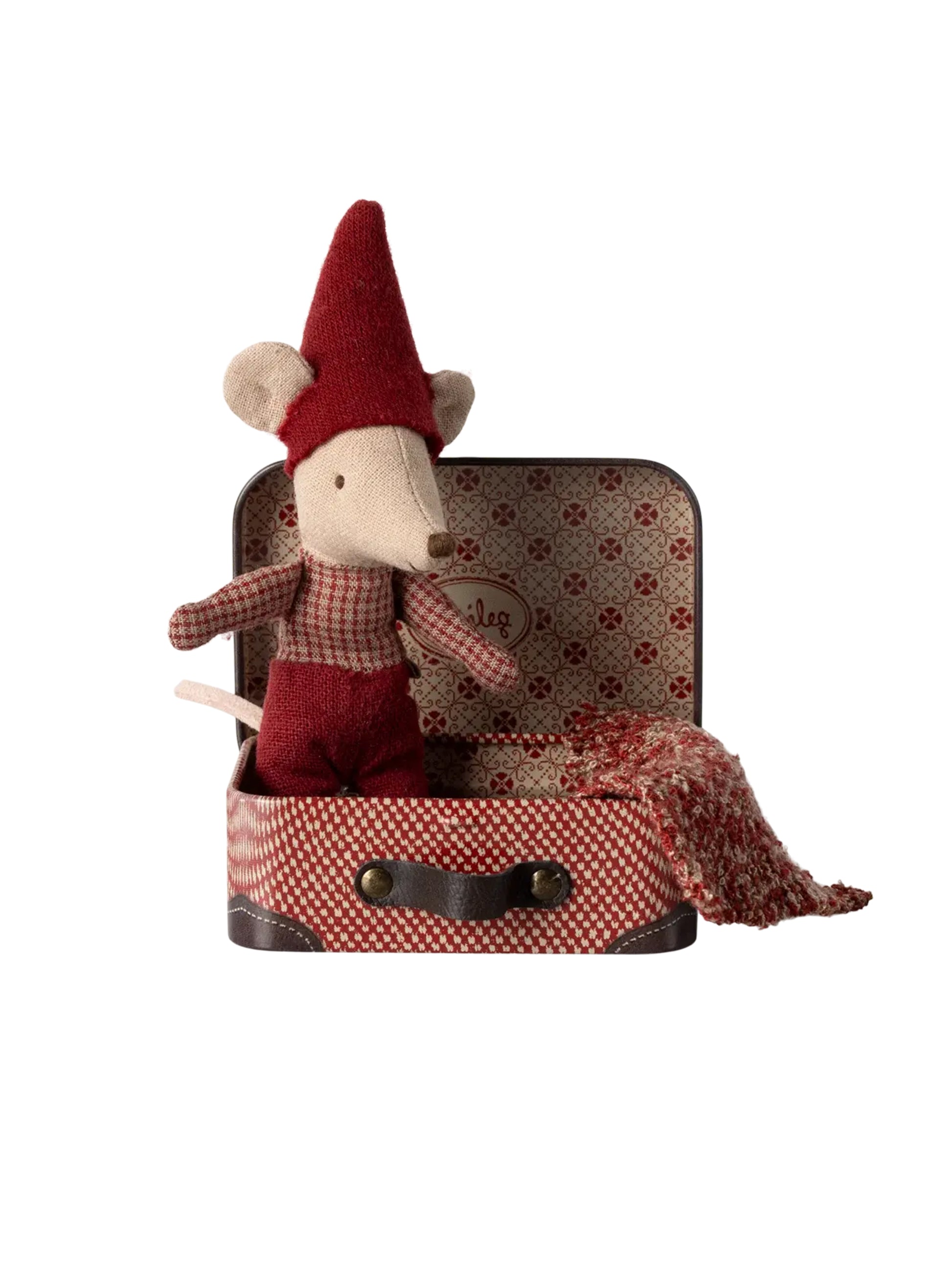 Maileg Christmas Mouse Baby in Suitcase Weston Table 