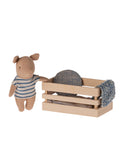 Maileg Pig in Box Baby Boy Blue Weston Table