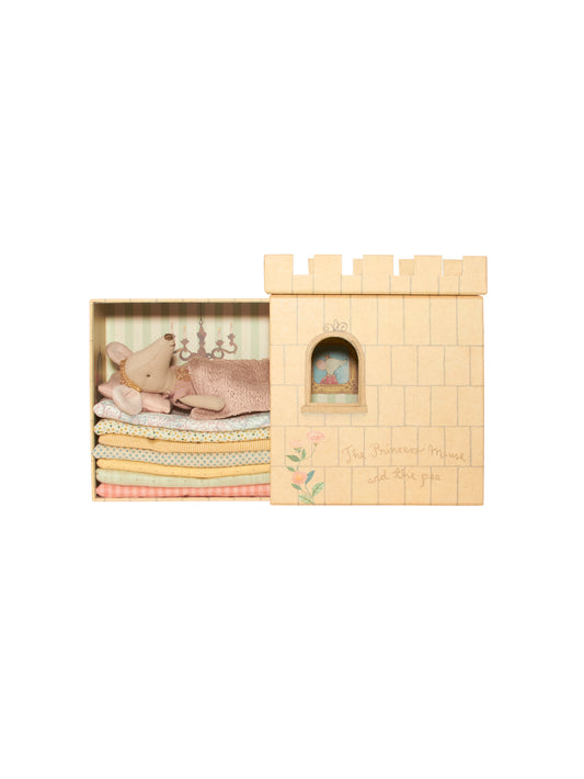 Maileg Princess and the Pea Big Sister Mouse in Pink Dress Weston Table