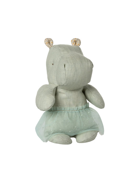 Maileg Safari Friends Small Hippo with Skirt Mint Weston Table